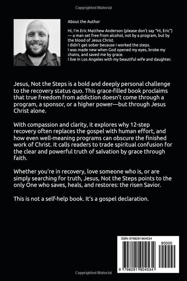 Jesus, Not the Steps Christian recovery book back cover
